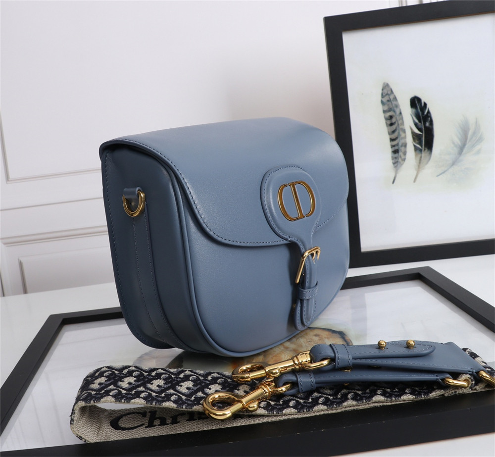 LARGE D*0r BOBBY BAG Blue Box Calfskin