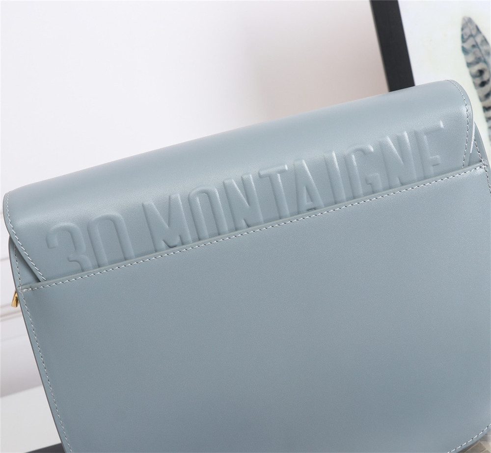 LARGE D*0r BOBBY BAG Light Blue Box Calfskin