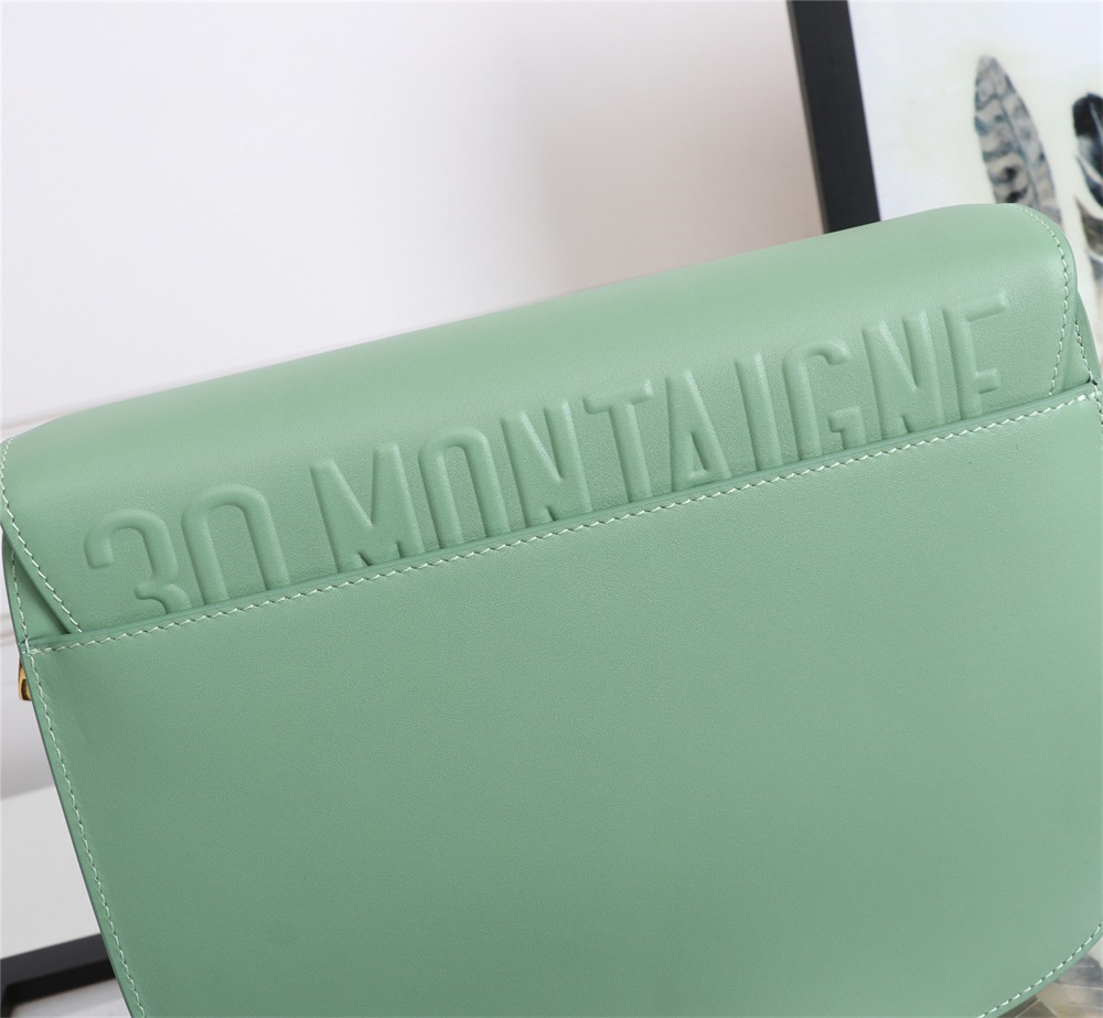 LARGE D*0r BOBBY BAG Green Box Calfskin