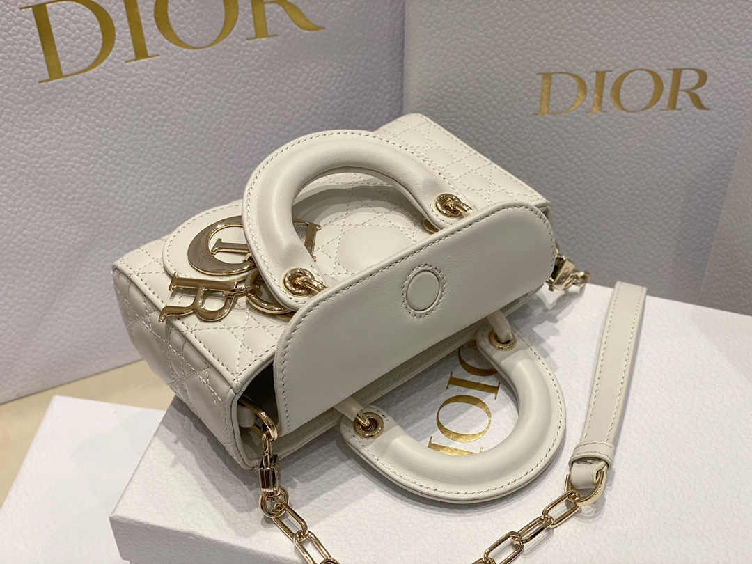 D*0r MINI LADY D-JOY BAG White 16 x 9 x 5 CM