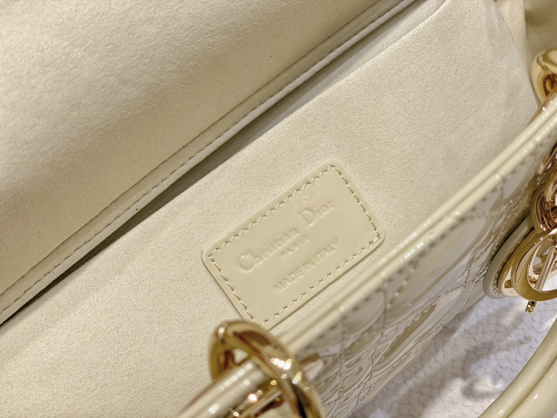 D*0r SMALL LADY D-JOY BAG White Patent