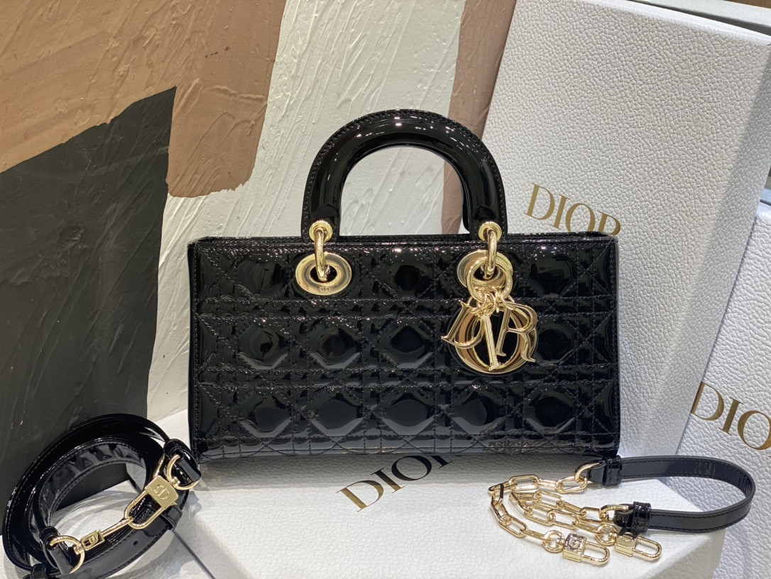 D*0r SMALL LADY D-JOY BAG Black Patent