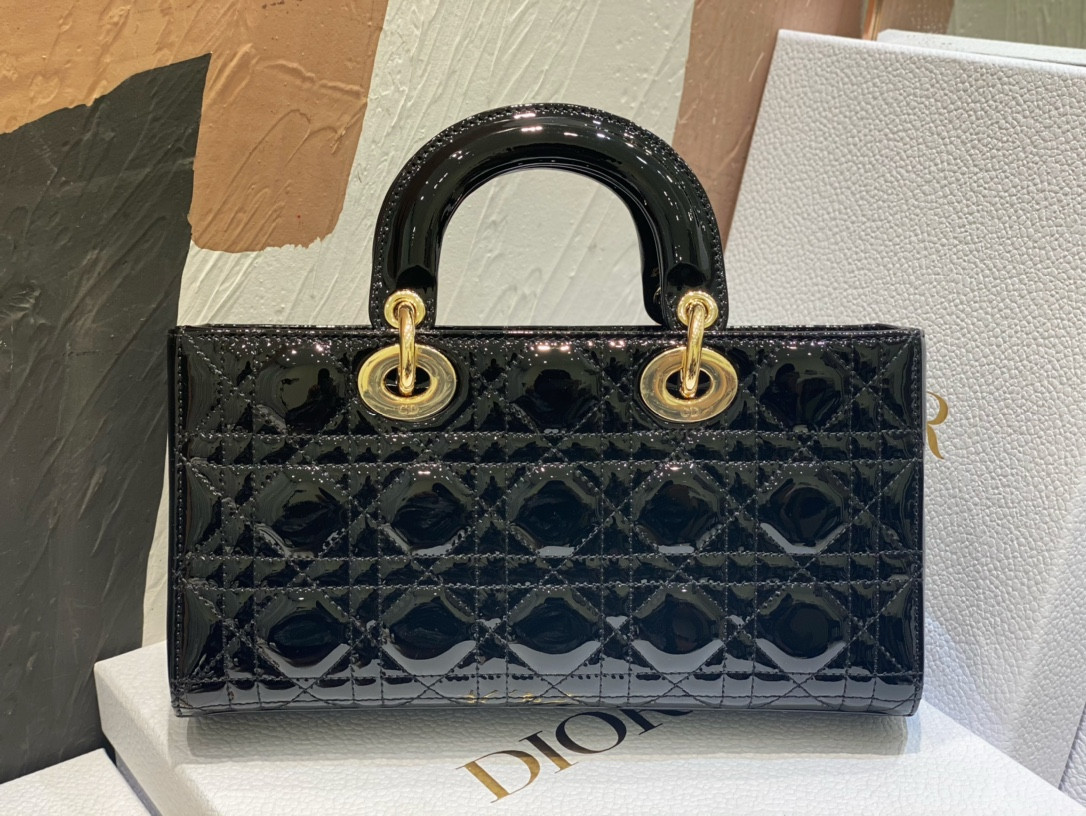 D*0r SMALL LADY D-JOY BAG Black Patent