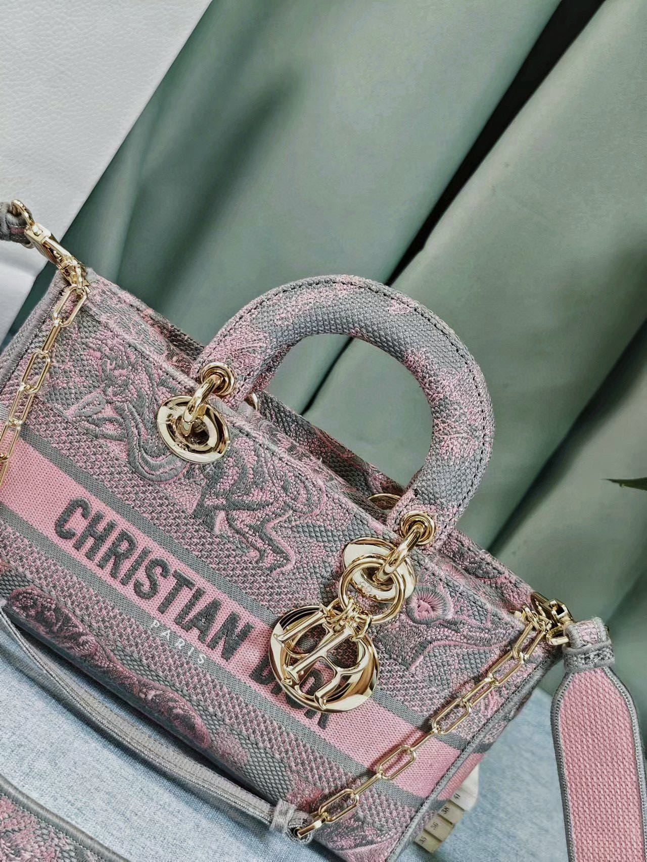 D*0r MEDIUM LADY D-JOY BAG PINK