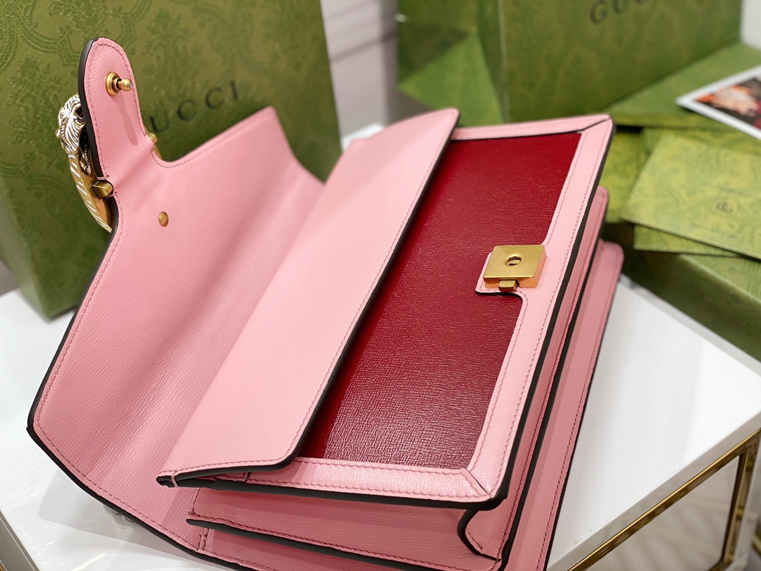 G*u*i DIONYSUS SMALL SHOULDER BAG PINK RED 11"Wx7"Hx3.5"D