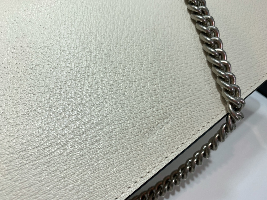 G*u*i DIONYSUS SMALL LEATHER SHOULDER BAG WHITE 11"Wx7"Hx3.5"D