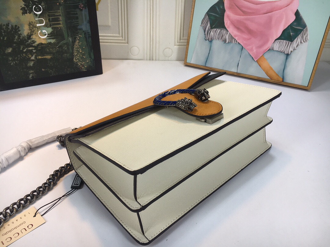 G*u*i DIONYSUS SMALL SHOULDER BAG WHITE 11"Wx7"Hx3.5"D