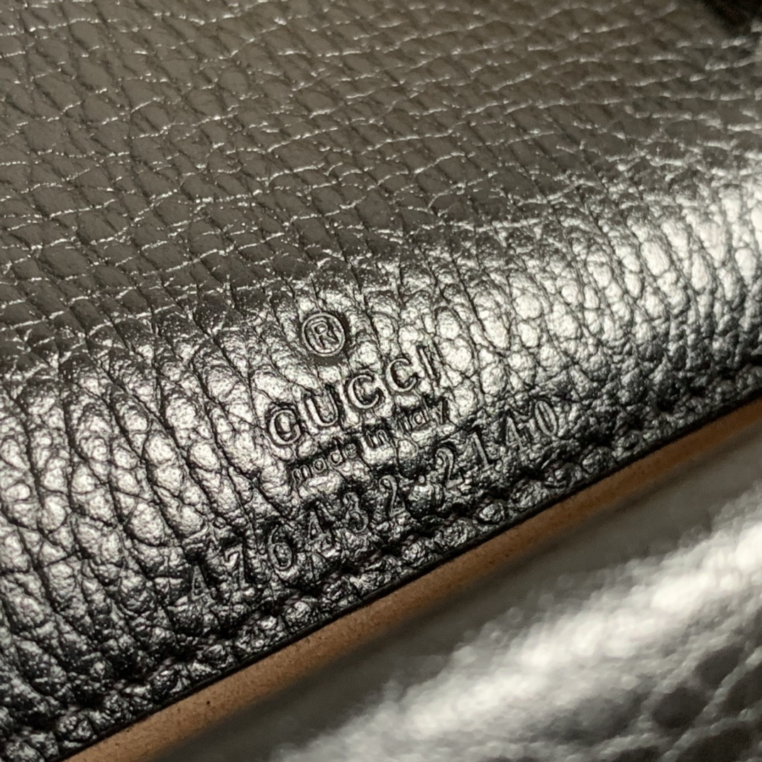 G*u*i DIONYSUS LEATHER S*pER MINI BAG BLACK 6.5"Wx3.9"Hx1.6"D