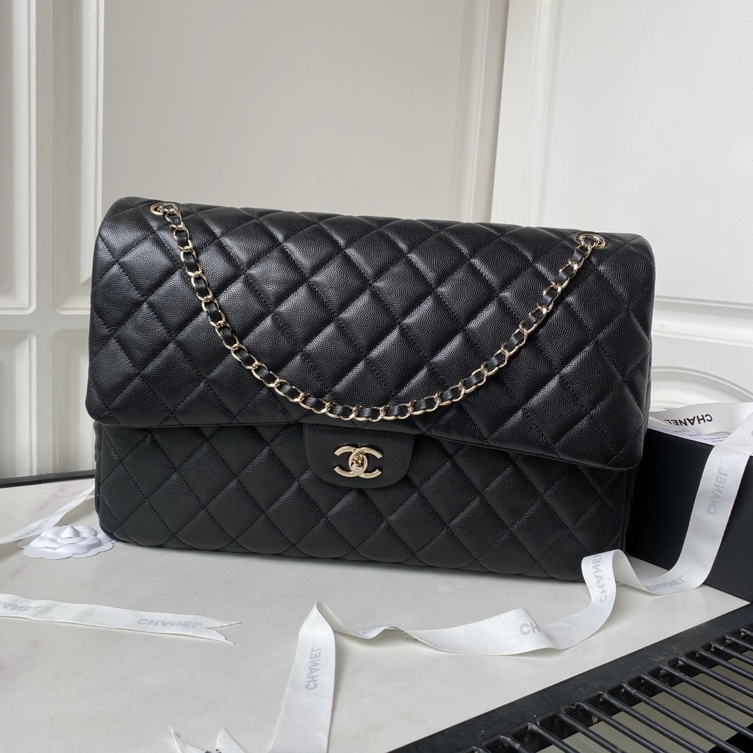 Ch*el CLASSIC FLAP BLACK 28x38x12cm