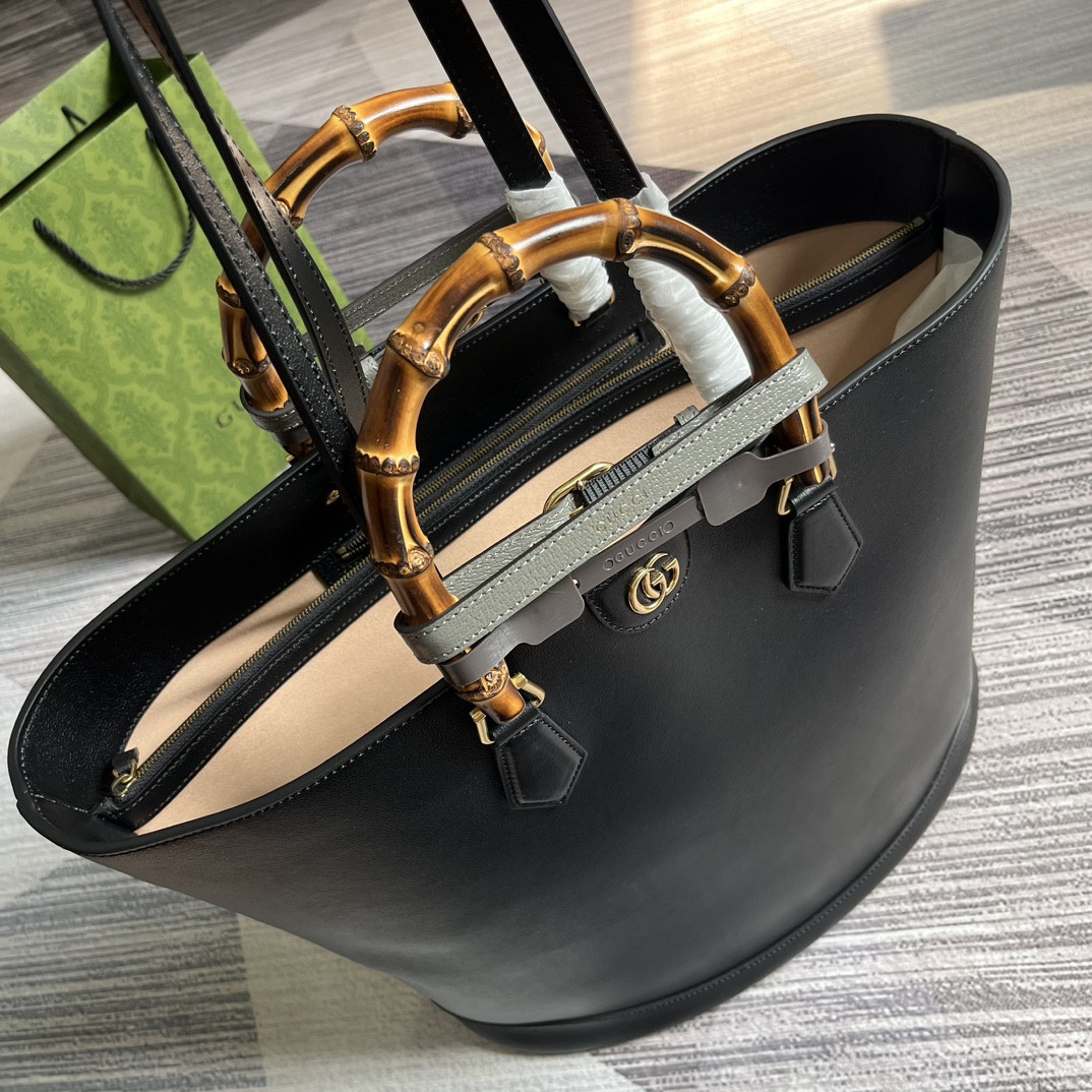 G*u*i DIANA LARGE TOTE BAG Black 40W x 34H x 21D CM