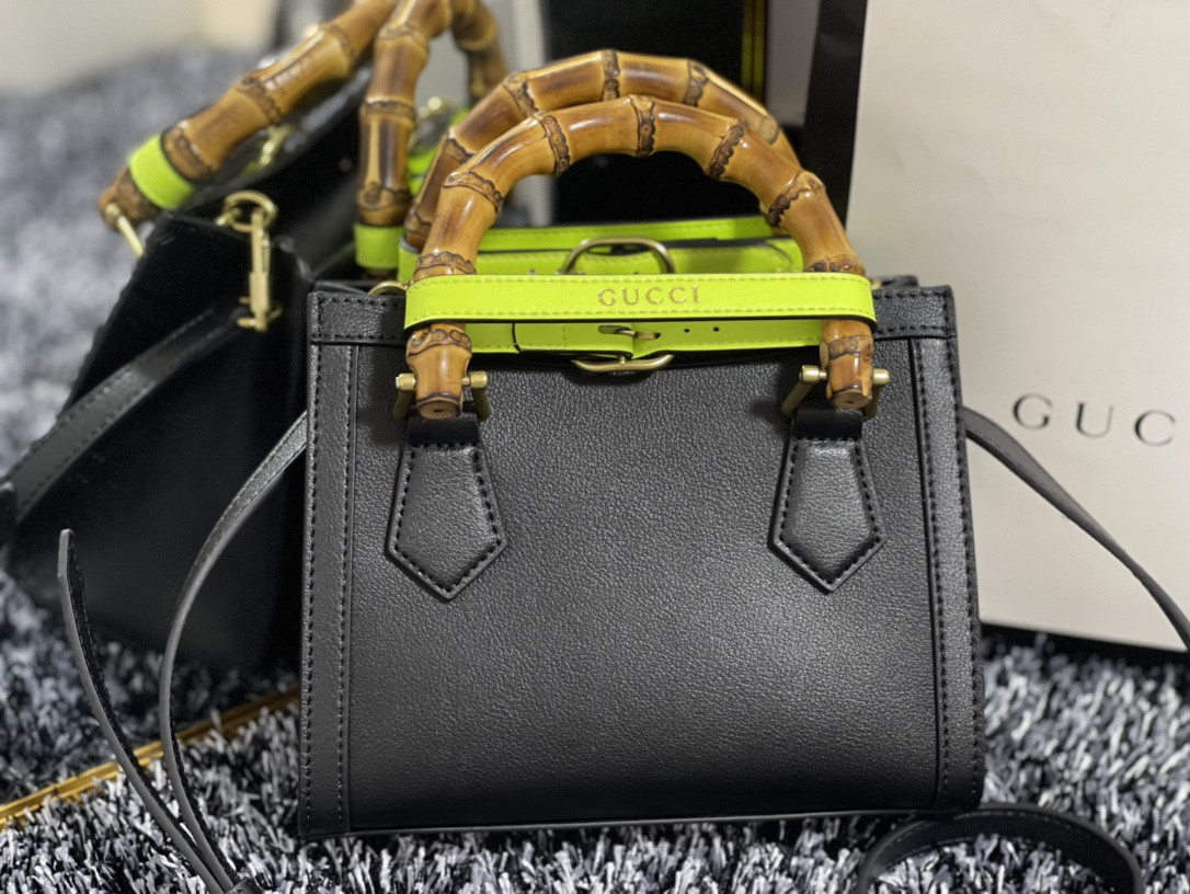 G*u*i DIANA MINI TOTE BAG Black 20W x 16H x 10D CM