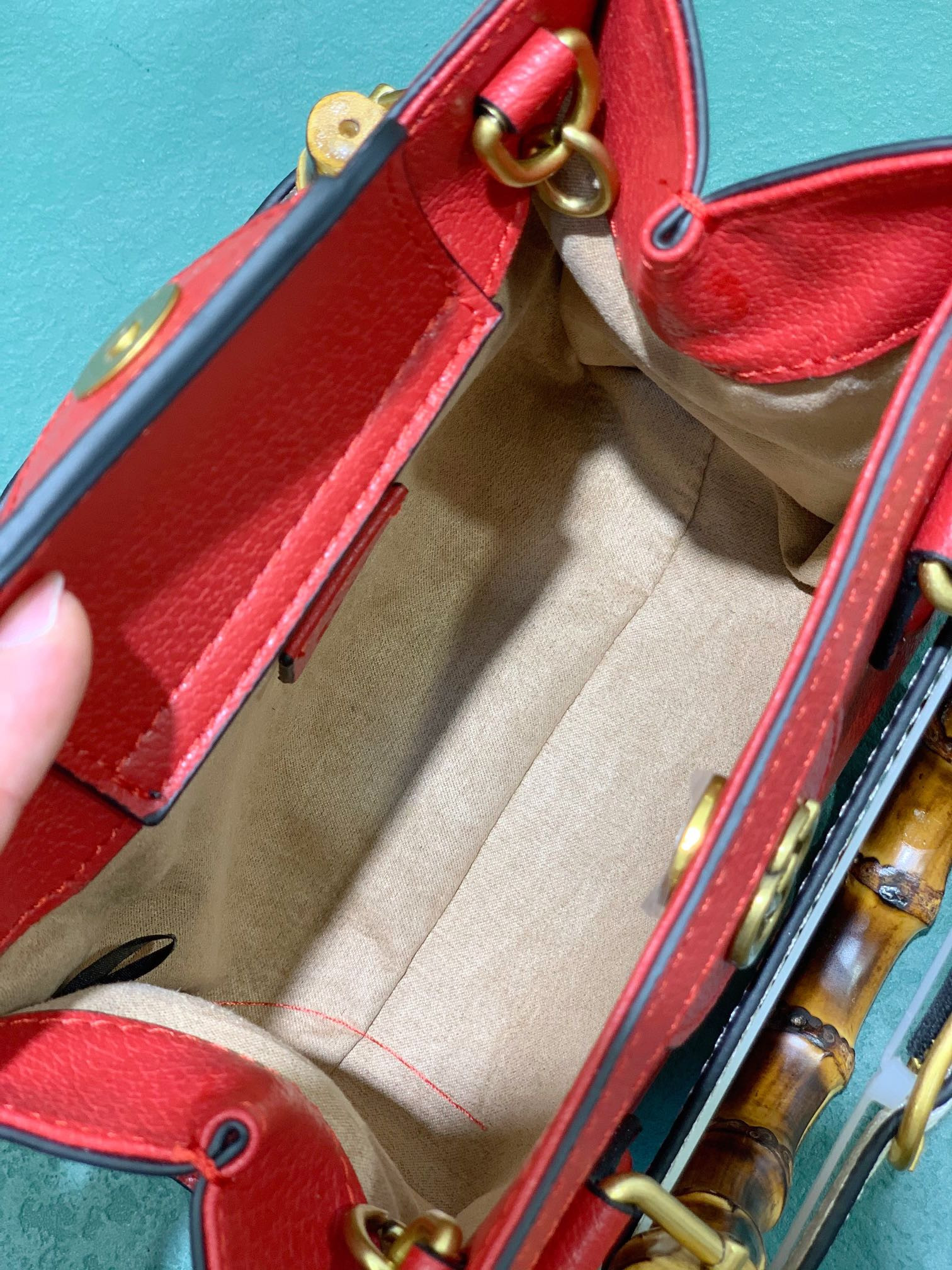 G*u*i DIANA MINI TOTE BAG Red 20W x 16H x 10D CM