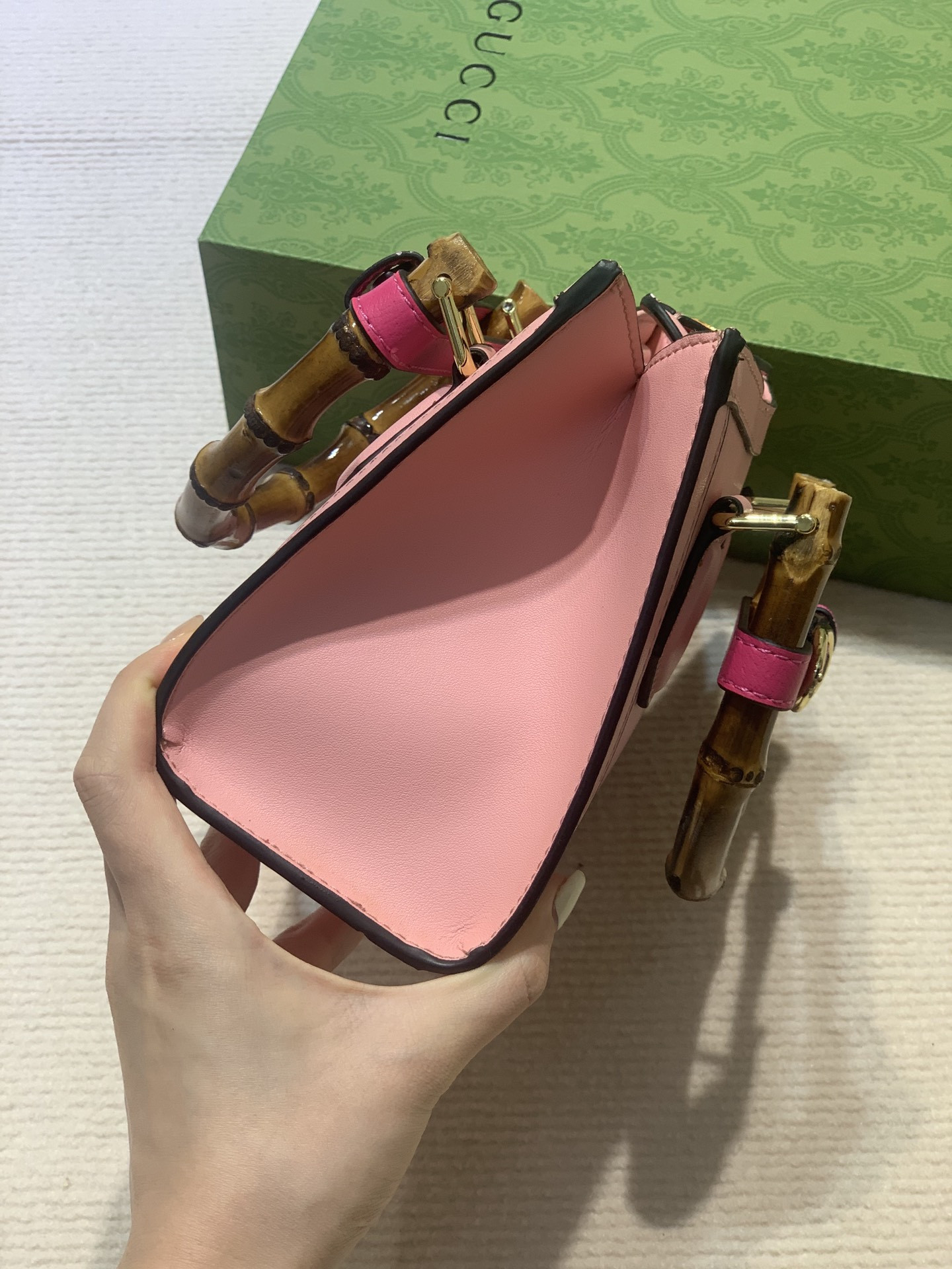 G*u*i DIANA MINI TOTE BAG Pink 20W x 16H x 10D CM