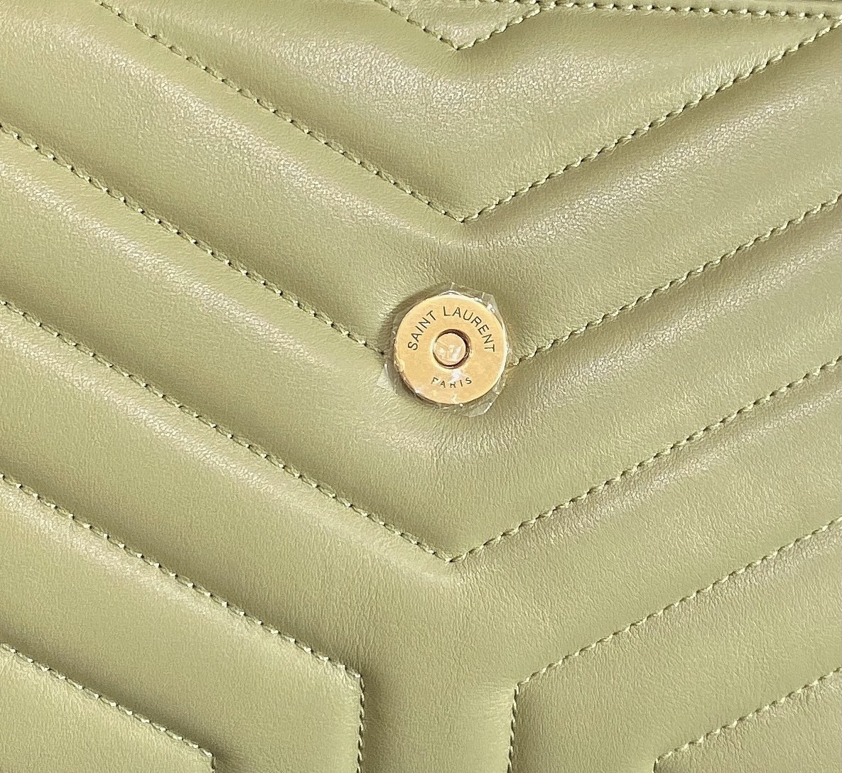 Y*L LOULOU SMALL IN QUILTED LEATHER GREEN 9 X 6.1 X 3.3 INCHES