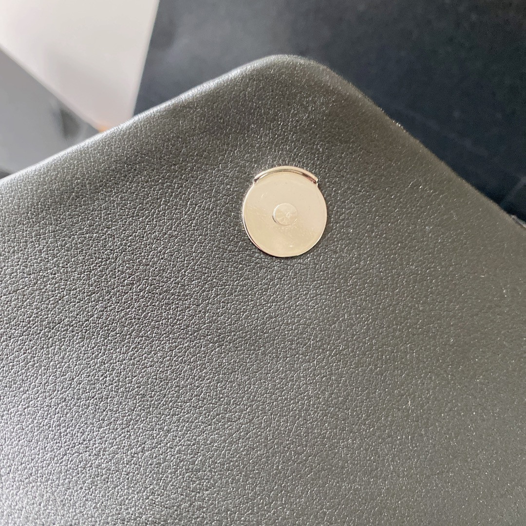 Y*L LOULOU MEDIUM IN QUILTED LEATHER BLACK Silver 12.5 X 8.6 X 3.5 INCHES