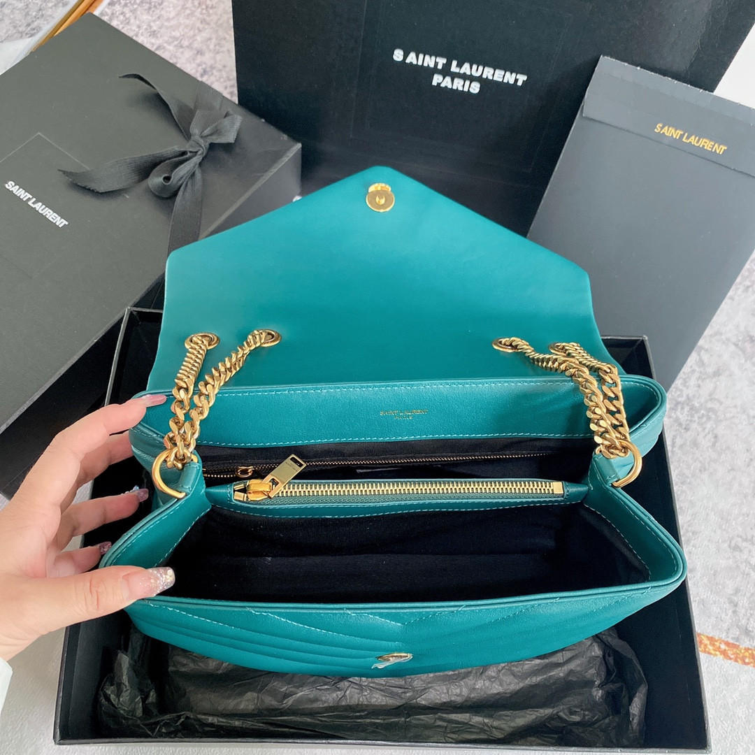 Y*L LOULOU MEDIUM BAG IN Y-QUILTED LEATHER BAG 12.5 X 8.6 X 4.7 INCHES