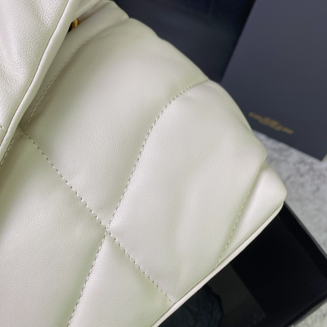 Y*L PUFFER SMALL IN NAPPA LEATHER WHITE 11.4 X 6.6 X 4.3 INCHES