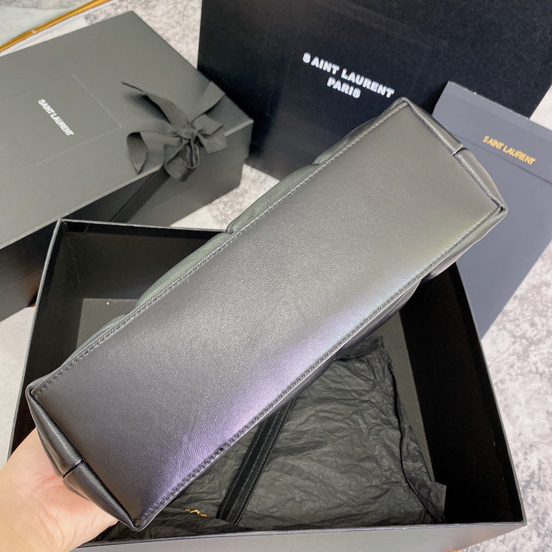 Y*L PUFFER SMALL IN NAPPA LEATHER BLACK 11.4 X 6.6 X 4.3 INCHES