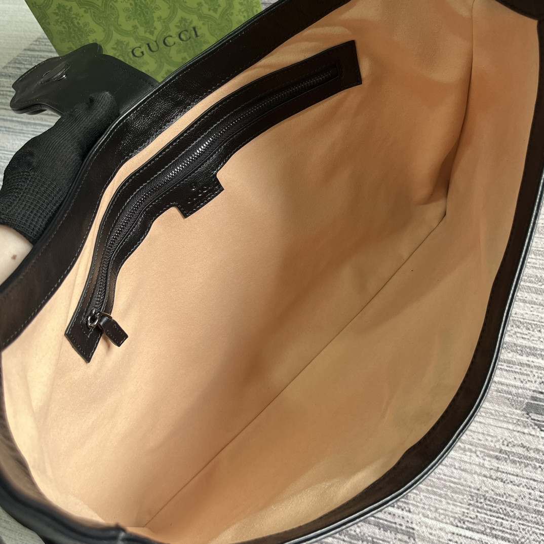 G*u*i APHRODITE LARGE SHOULDER BAG BLACK 18"W x 11.8"H x 0.8"D