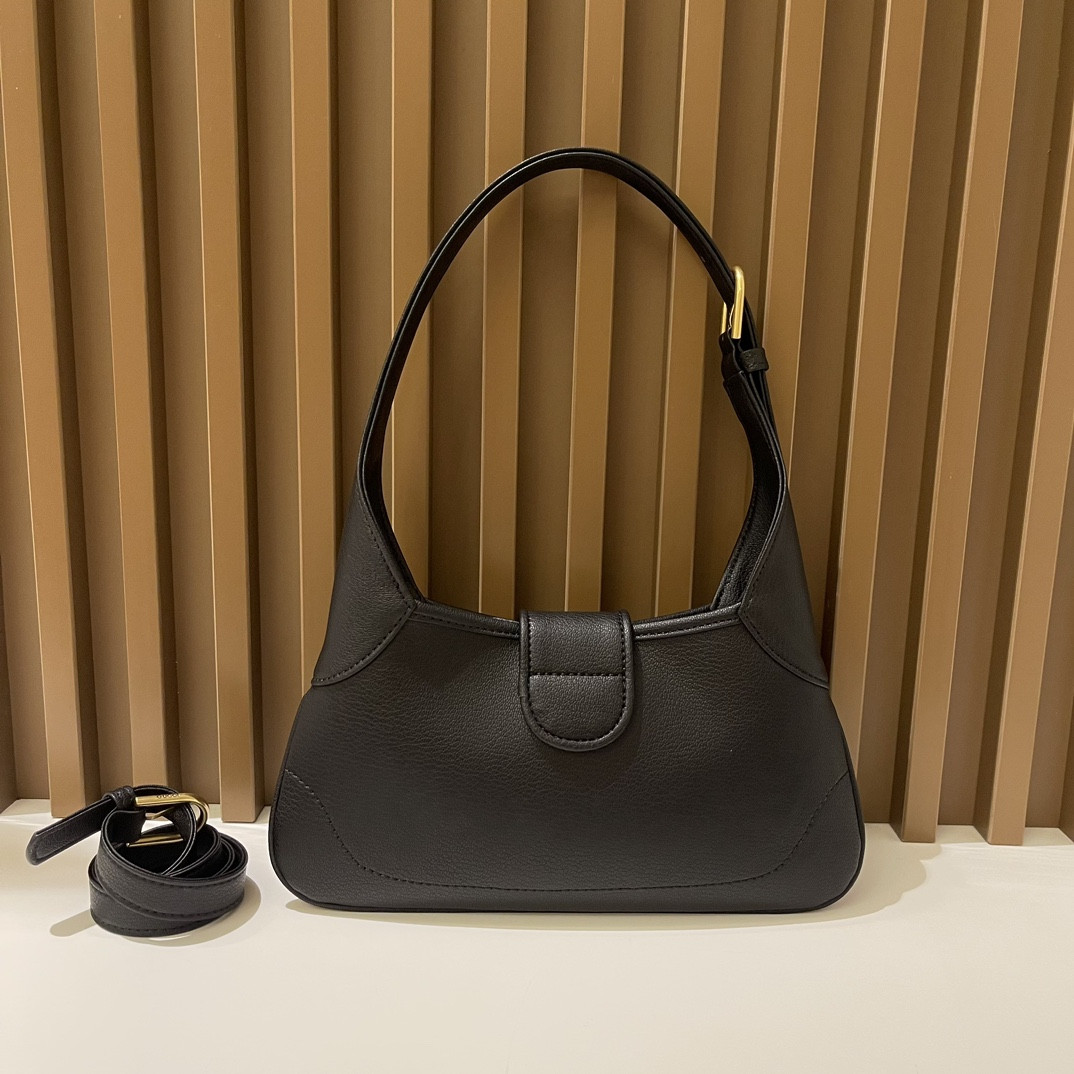 G*u*i APHRODITE SHOULDER BAG BLACK 27 X 13.5 X 2 cm