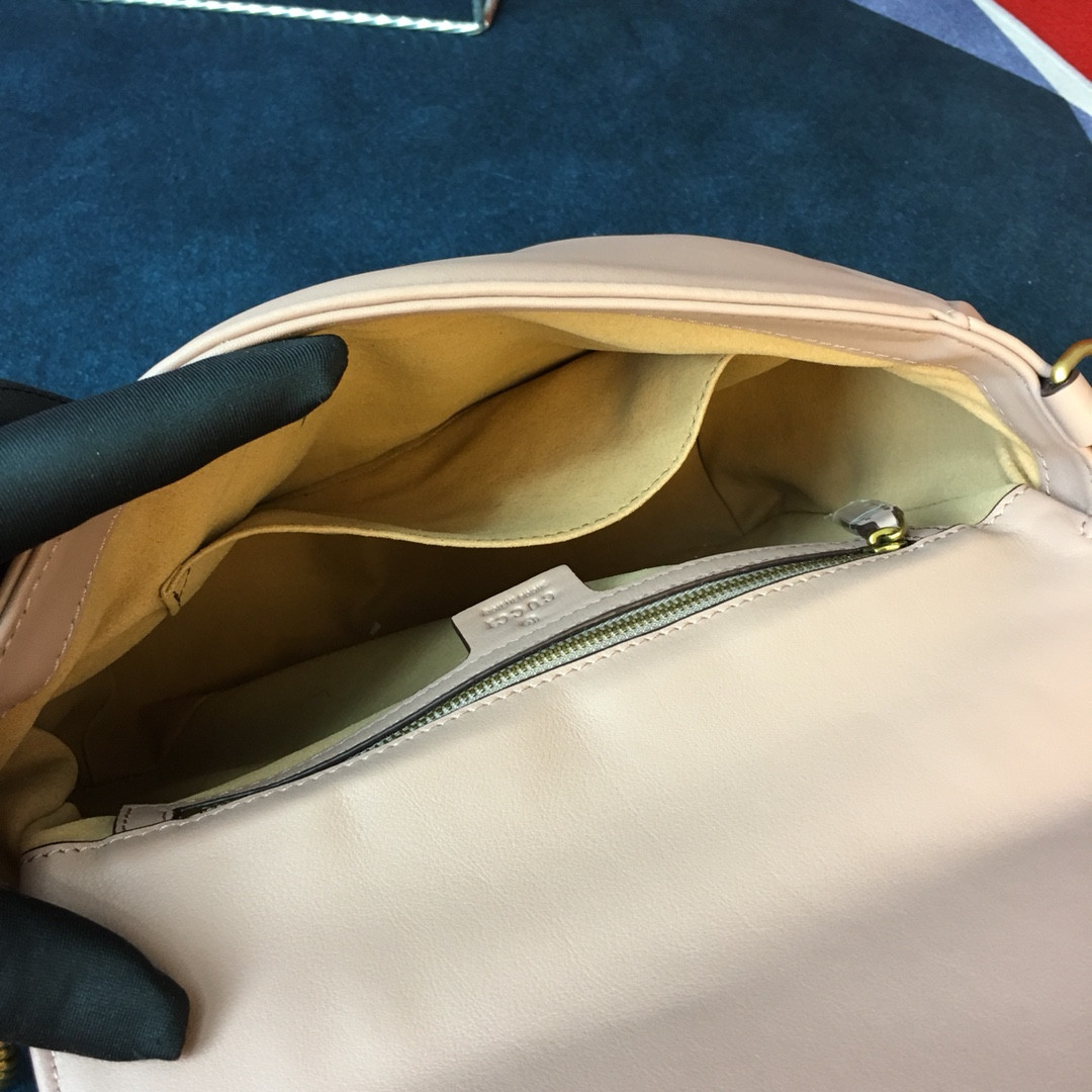 G*u*i GG MARMONT SMALL SHOULDER BAG PINK 10"W x 6"H x 3"D