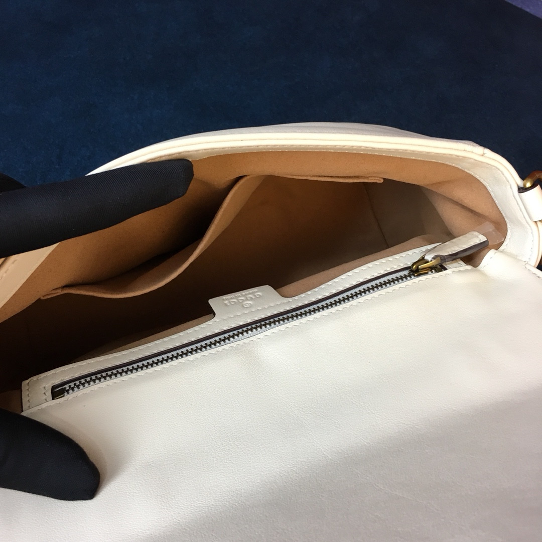 G*u*i GG MARMONT SMALL SHOULDER BAG WHITE 10"W x 6"H x 3"D