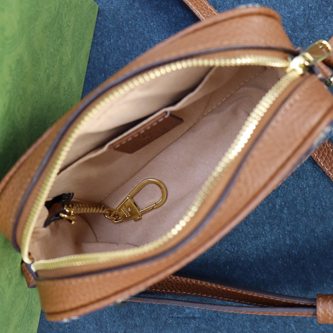 G*u*i OPHIDIA GG MINI TOP HANDLE BAG Denim Blue 6.8 W x 4.7 H x 2.1 D