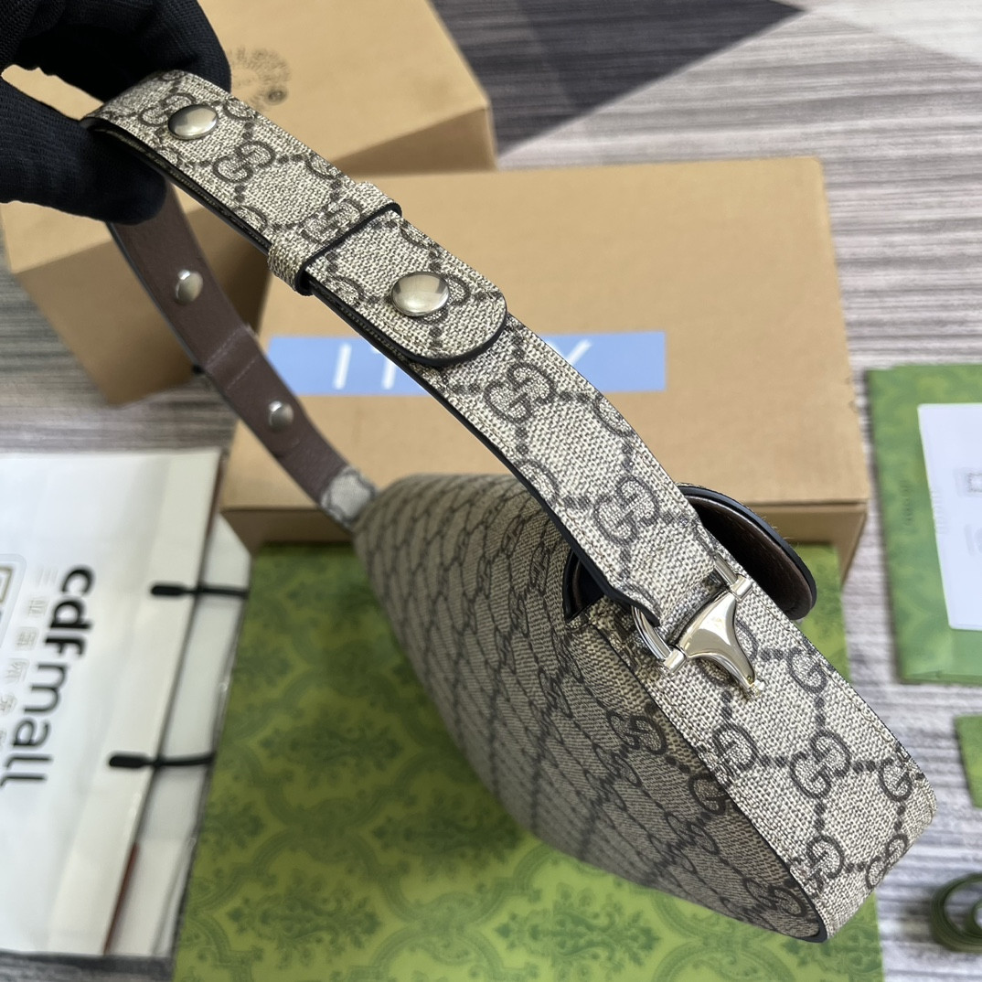 G*u*i HORSEBIT 1955 SMALL SHOULDER BAG 10.4"W x 6.7-4.1"H x 3.1-1.6"D