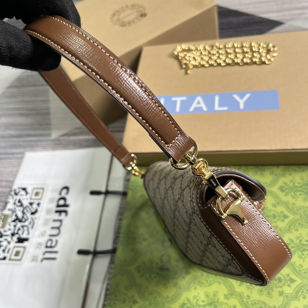 G*u*i HORSEBIT 1955 MINI SHOULDER BAG 7.7"W x 5-3.1"H x 2.4-1.2"D