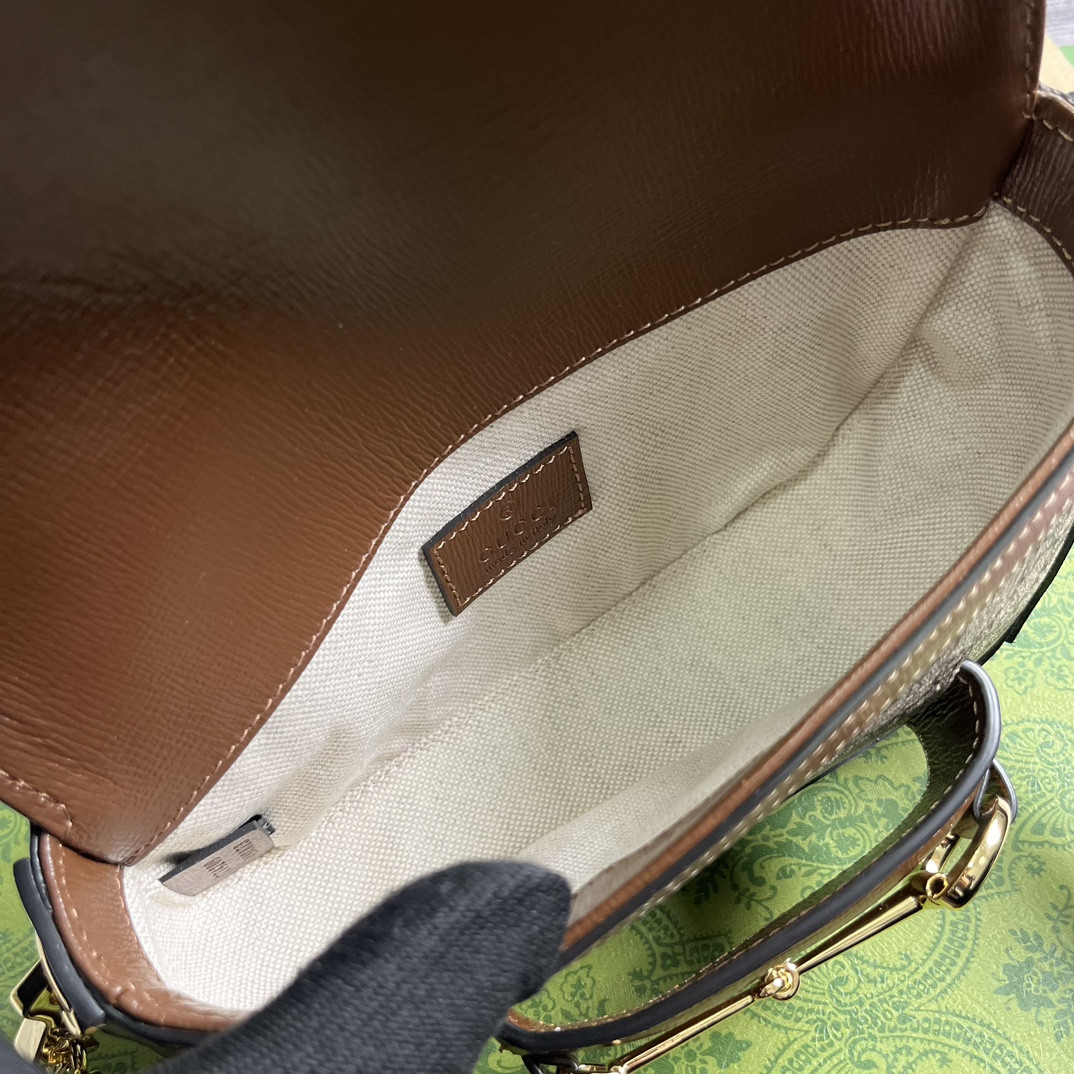 G*u*i HORSEBIT 1955 MINI SHOULDER BAG 7.7"W x 5-3.1"H x 2.4-1.2"D