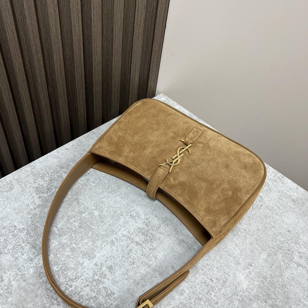 Y*L LE 5 À 7 IN SUEDE BROWN 9 X 6.3 X 2.5 INCHES