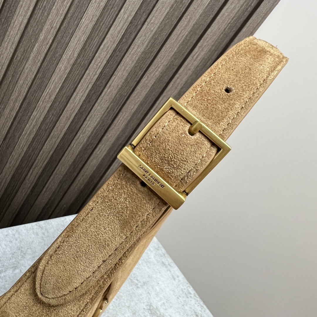 Y*L LE 5 À 7 IN SUEDE BROWN 9 X 6.3 X 2.5 INCHES