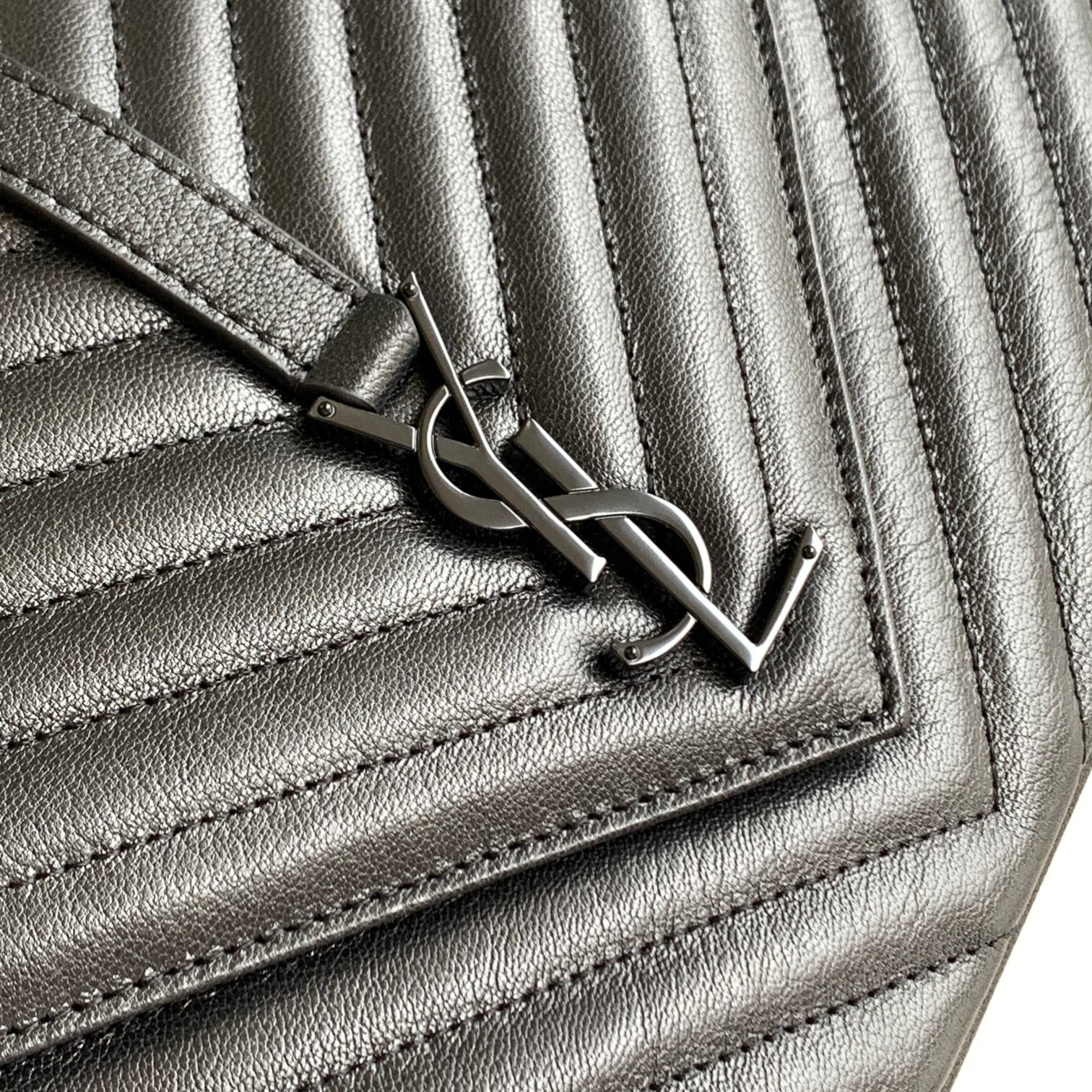 Y*L COLLEGE LARGE IN QUILTED LEATHER BLACK 32X21X8 CM