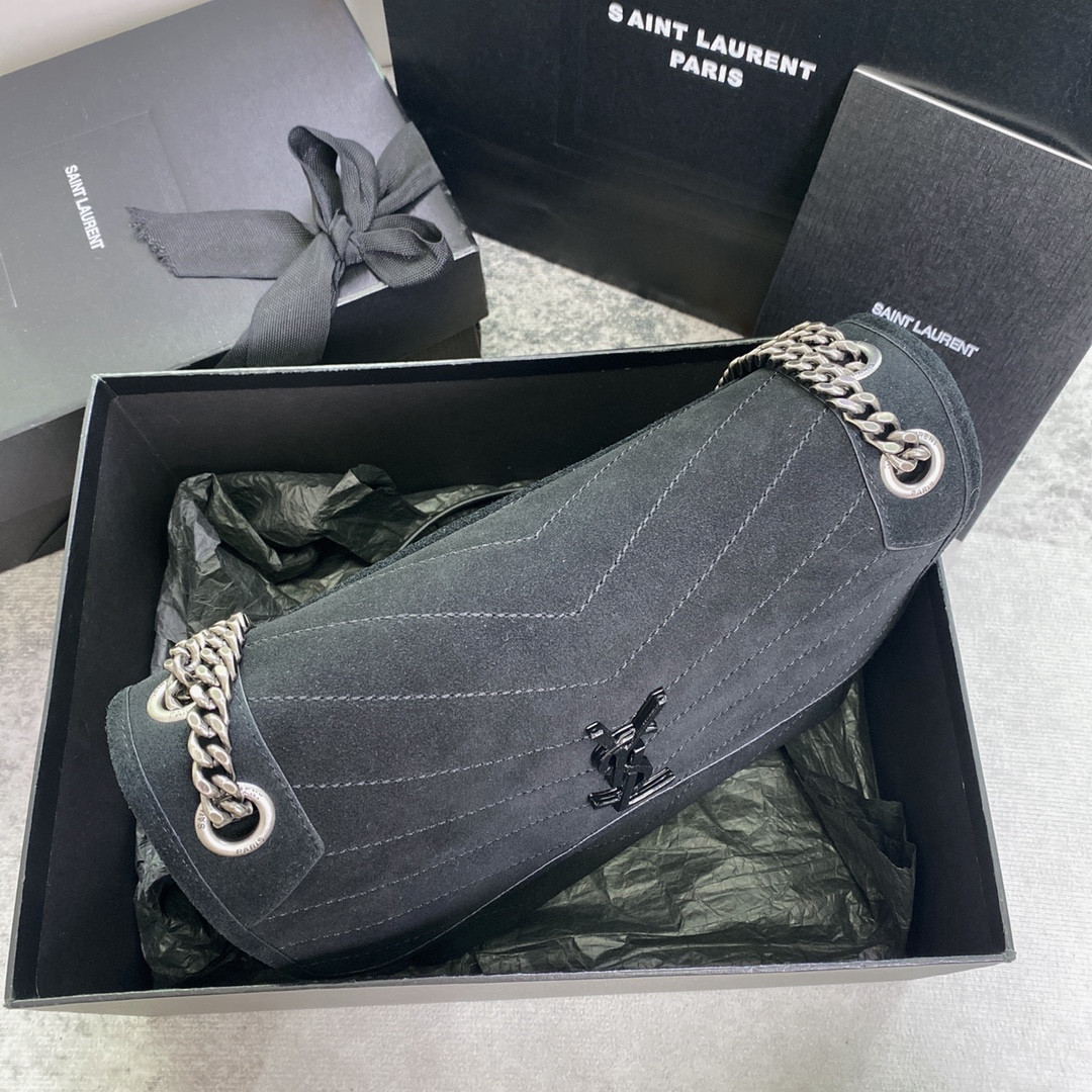 Y*L NIKI MEDIUM IN SUEDE BLACK 11 X 7.8 X 3.3 INCHES