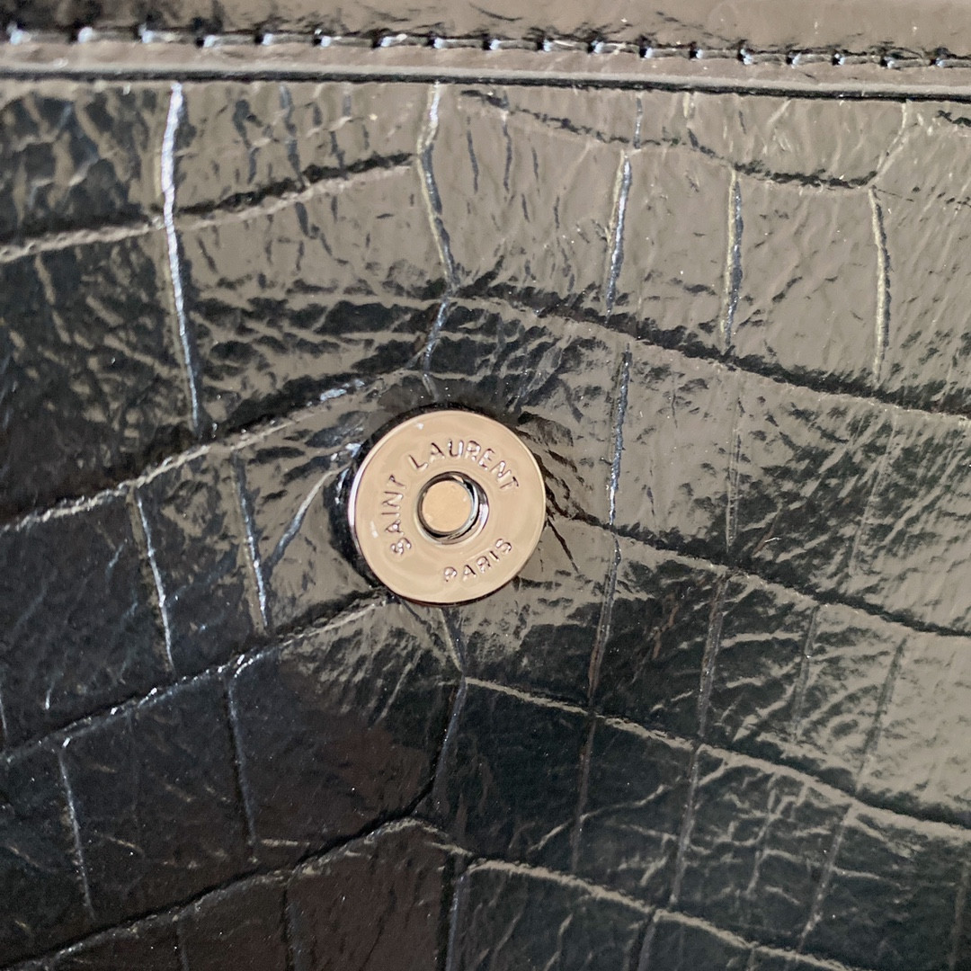 Y*L NIKI BABY IN VINTAGE LEATHER BLACK SILVER 8.2 X 6 X 2.9 INCHES