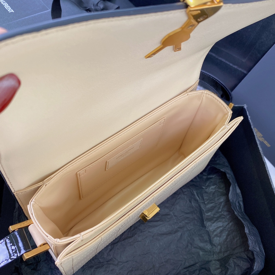 Y*L SOLFERINO MEDIUM SATCHEL IN BOX Sa**t Lau*nt 9.1 X 6.3 X 2.4 INCHES