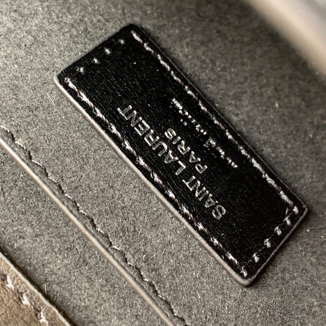 Y*L SUNSET MEDIUM IN SMOOTH LEATHER NOIR 8 X 6.2 X 2.5 INCHES