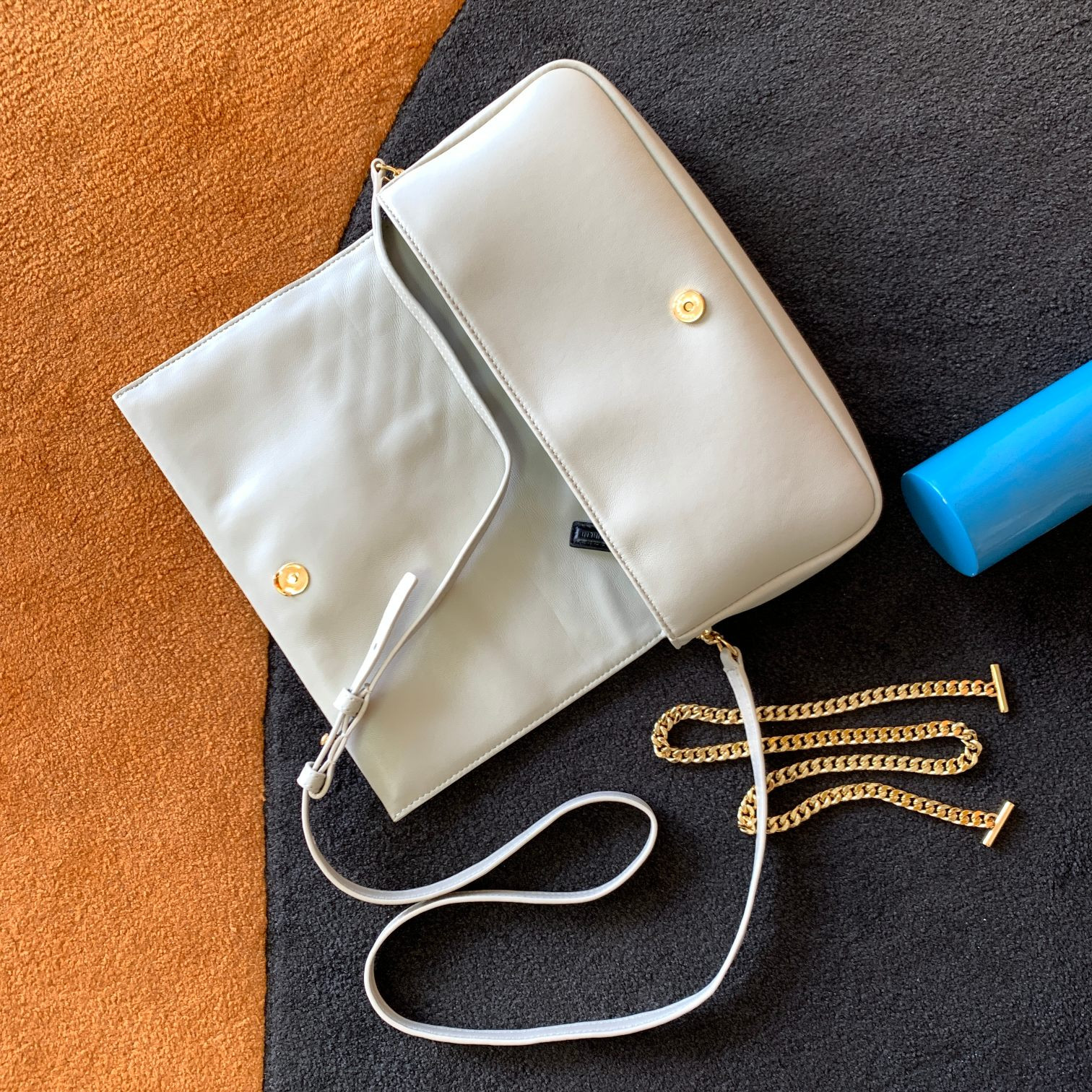 Y*L KATE 99 IN QUILTED NAPPA LEATHER WHITE 10.2 X 5.3 X 1.7 INCHES