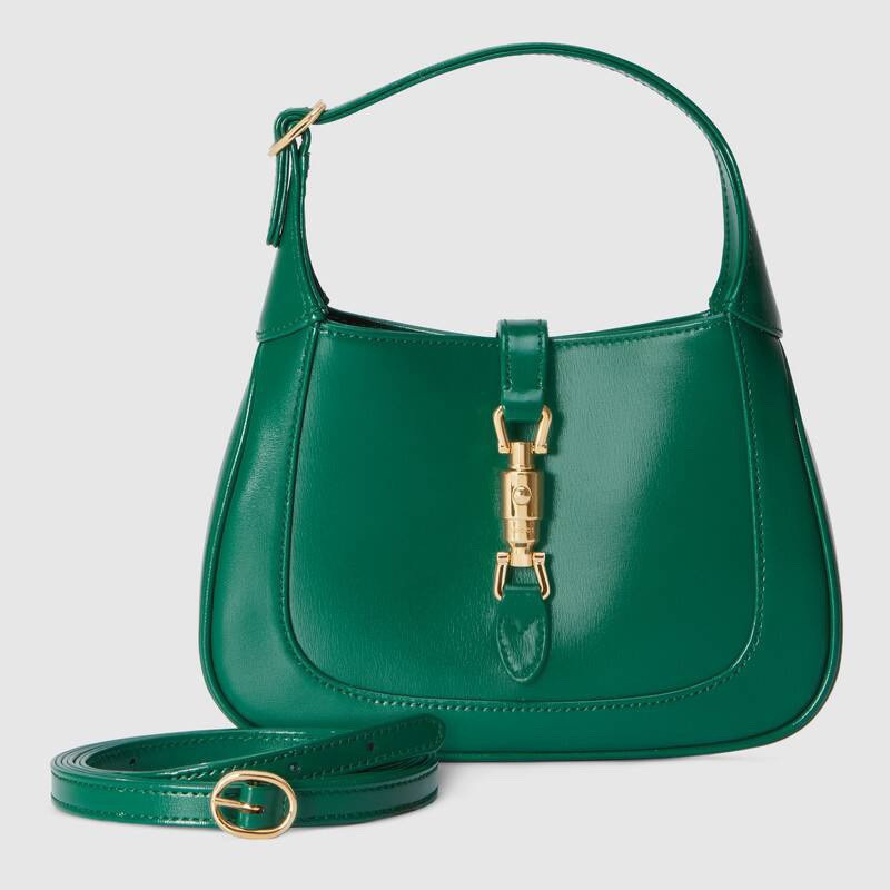 G*u*i JACKIE 1961 MINI SHOULDER BAG Green 7.5"W x 5.1"H x 1.2"D