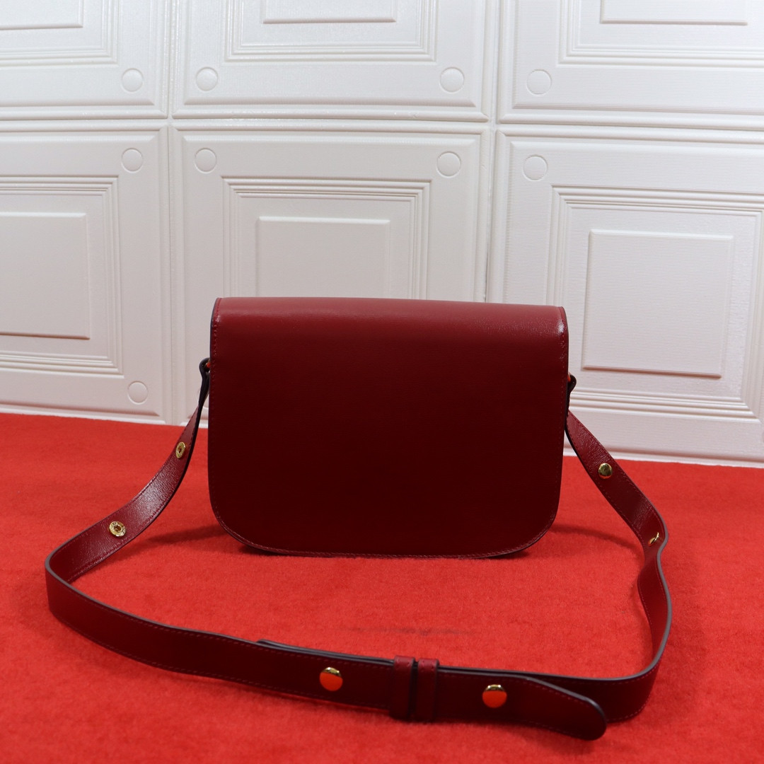G*u*i HORSEBIT 1955 SHOULDER BAG RED 9.8"W x 7"H x 3.1"D