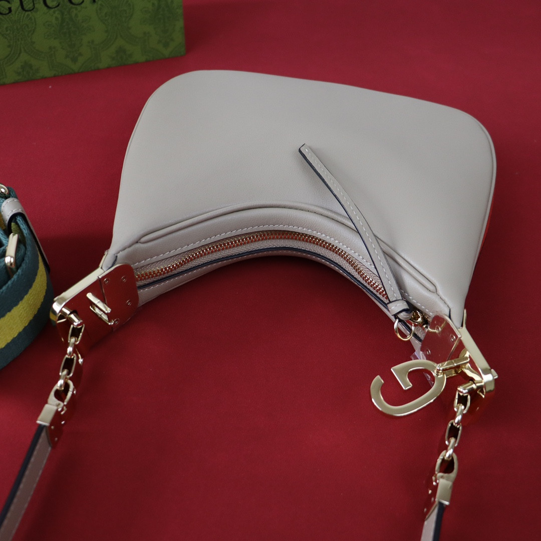 G*u*i ATTACHE SMALL SHOULDER BAG GRAY 9"W x 8.7"H x 2"D