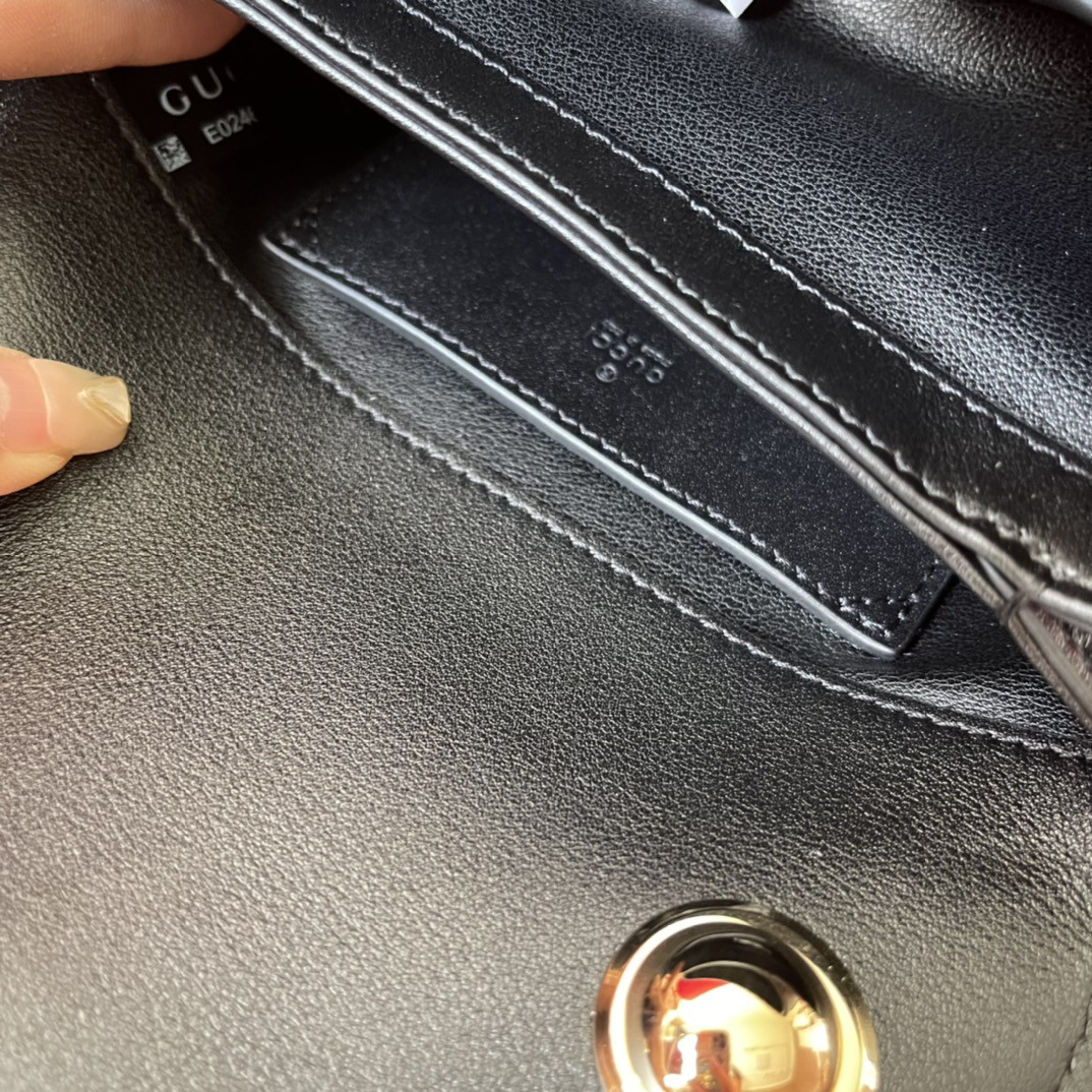 G*u*i BLONDIE MINI BAG BROWN 8.7"W x 5.1"H x 2.2"D