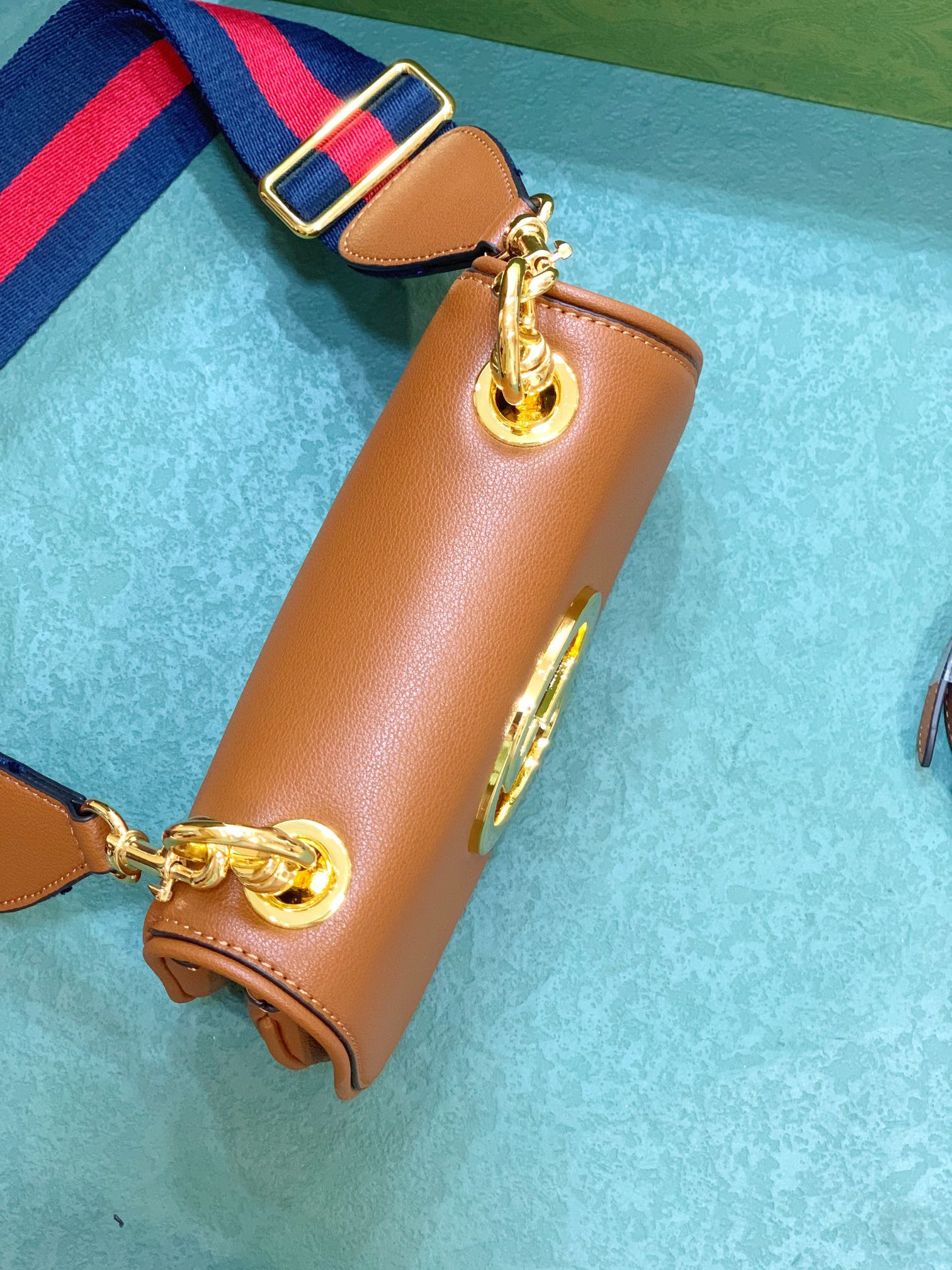 G*u*i BLONDIE MINI BAG COFFEE 8.7"W x 5.1"H x 2.2"D