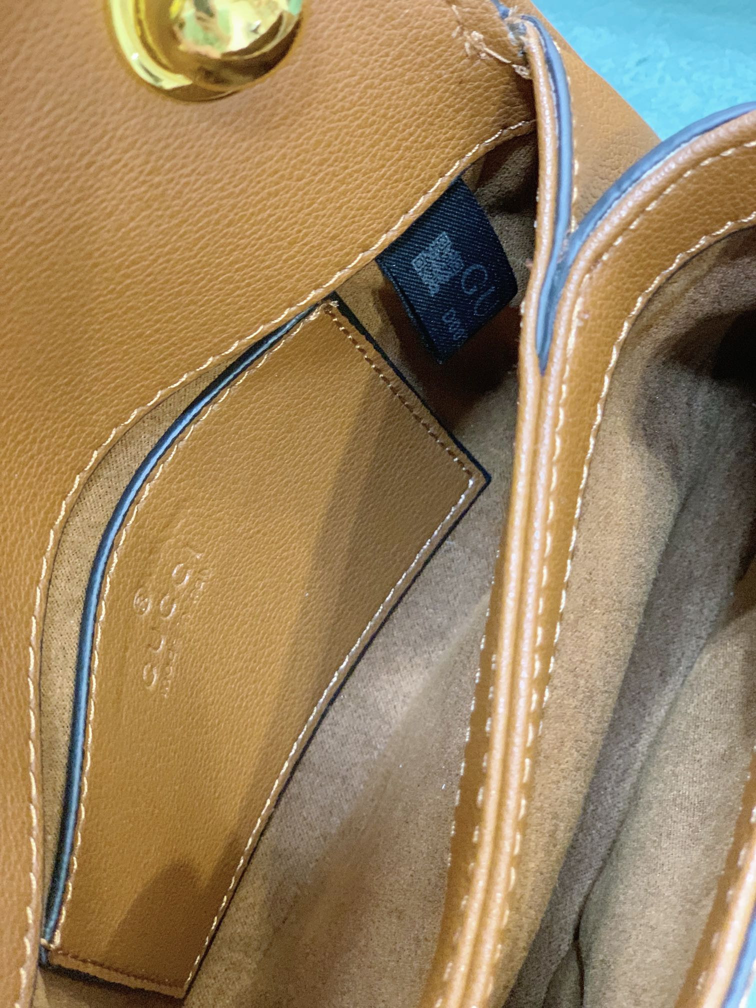 G*u*i BLONDIE MINI BAG COFFEE 8.7"W x 5.1"H x 2.2"D