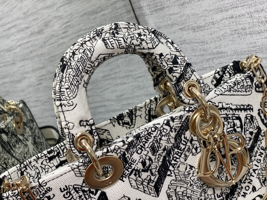 D*0r Lady D-Joy bag medium black white 26 x 13.5 x 5 cm