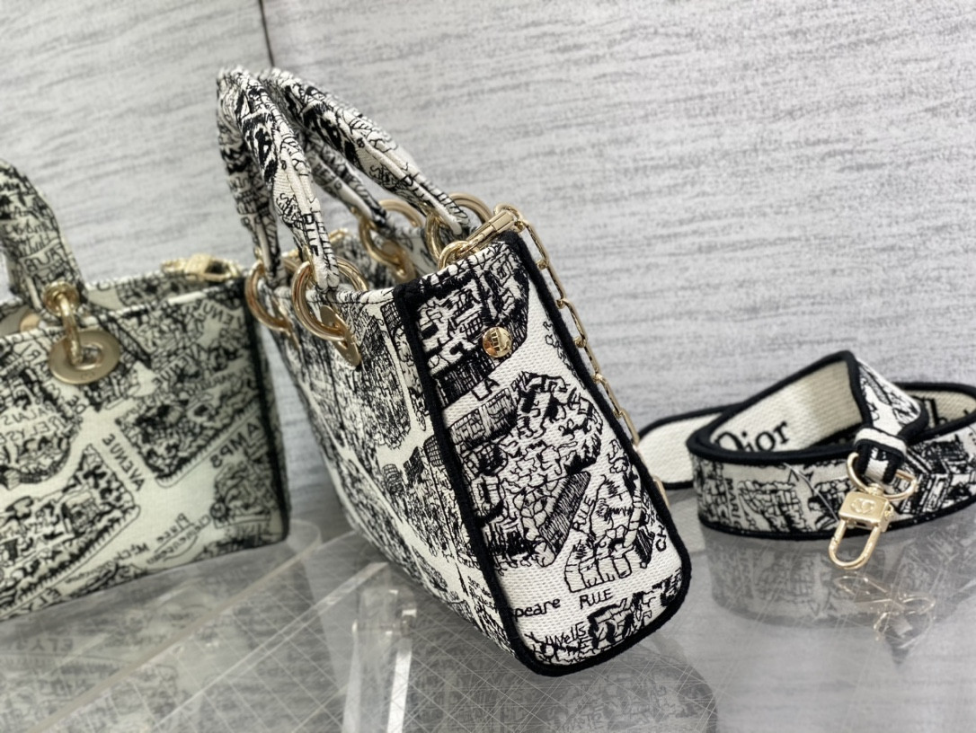 D*0r Lady D-Joy bag medium black white 26 x 13.5 x 5 cm