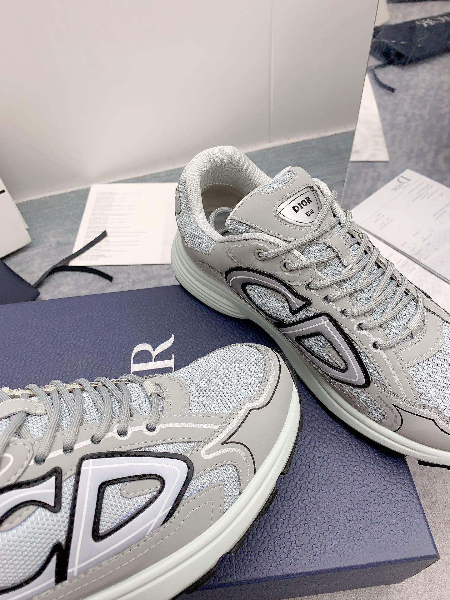 D*0r B30 Sneaker Gray Mesh and Technical Fabric