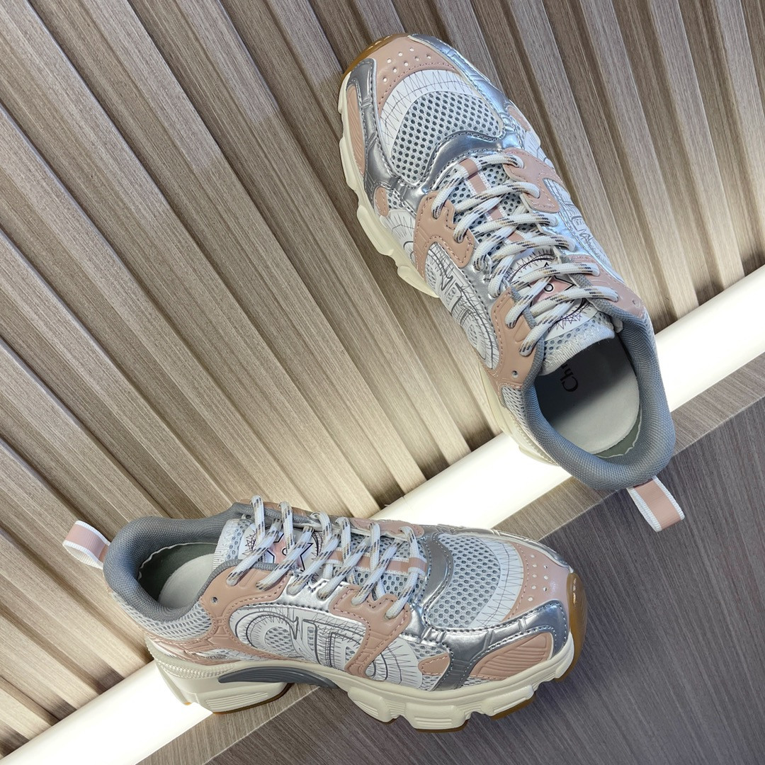 UA D*0r Chrono Sneaker White Mesh with Nude and Silver-Tone