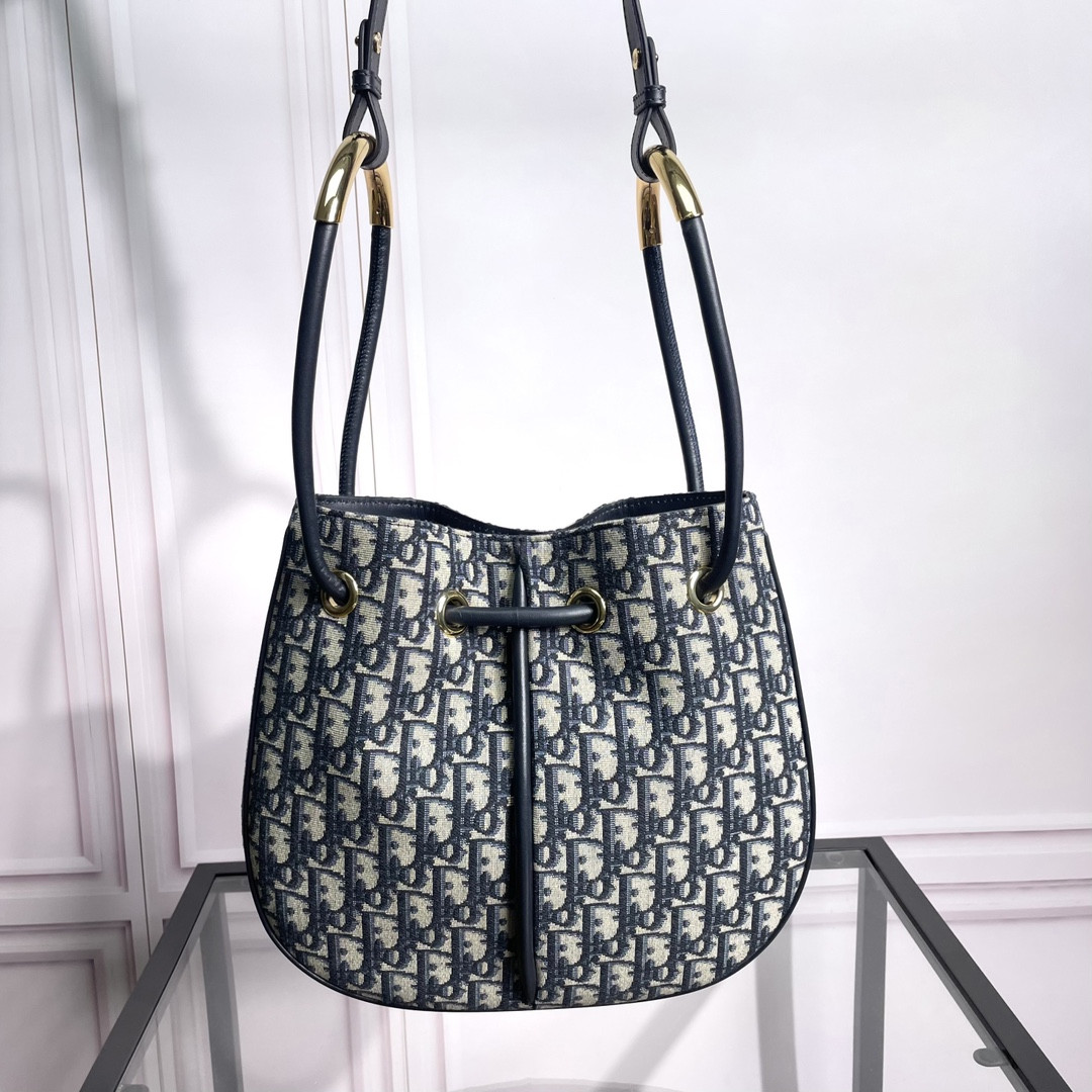 Medium D*0r Nolita Bag Blue D*0r Oblique Jacquard 10.5 x 10 x 2 inches