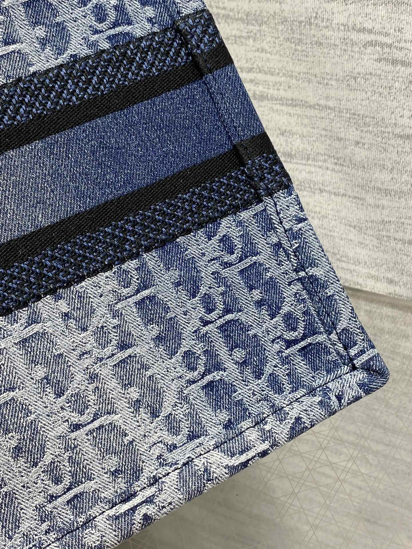 Large D*0r Book Tote Blue Denim D*0r Oblique Jacquard 26x8x22cm